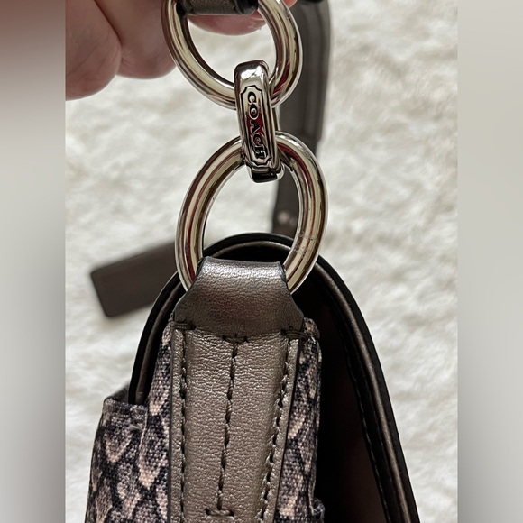 EUC Coach Snakeskin Print Bag with Additional Crossbody Strap - Picture 8 of 14